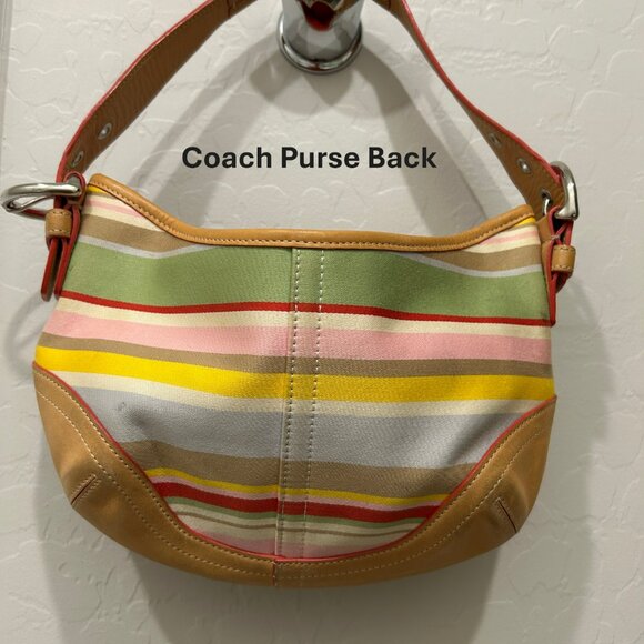 Coach Soho Hampton Multi-Color Striped Hobo Handbag Purse (EXCELLENT CONDITION) - Picture 2 of 7